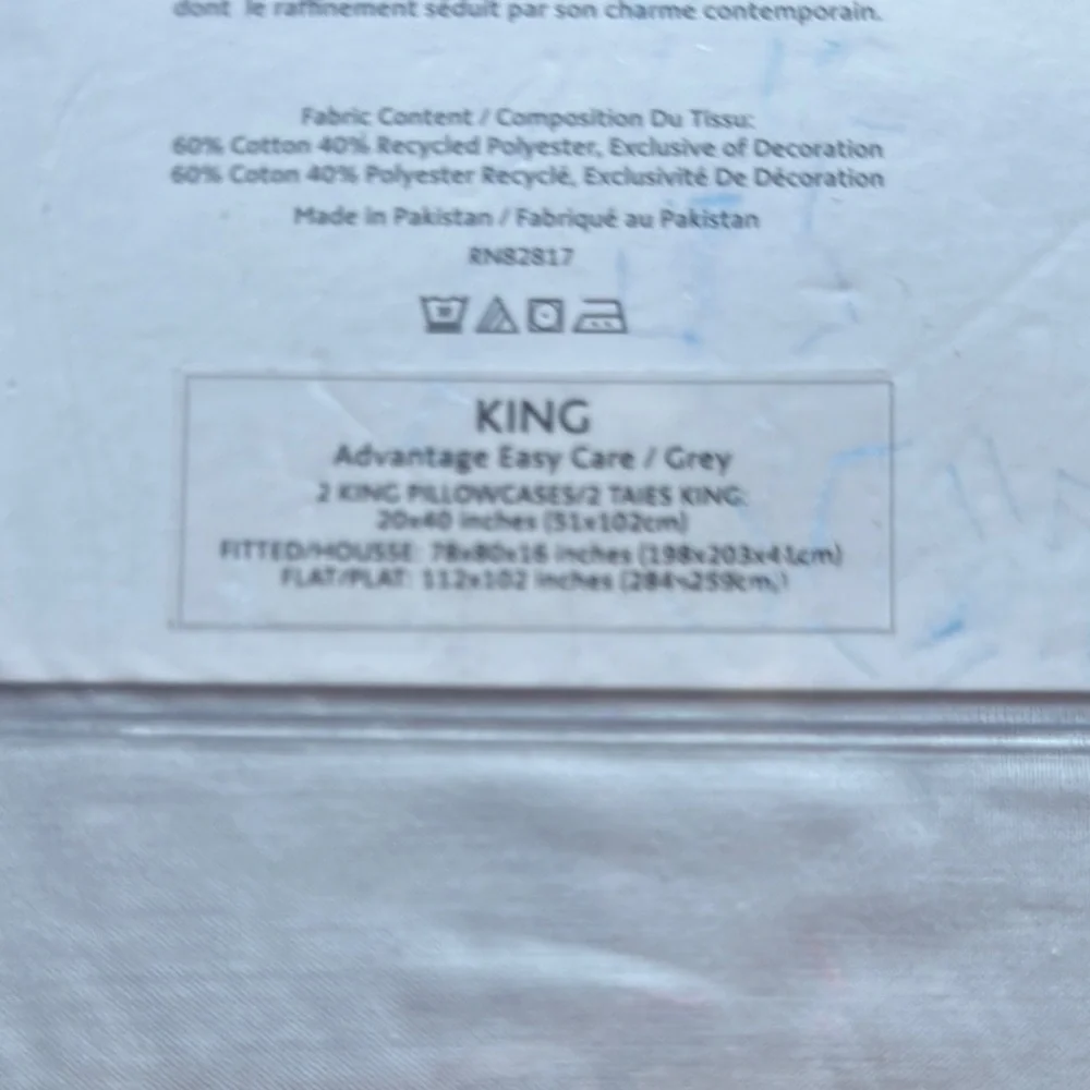 Lacoste Light Grey King Sheet Set.